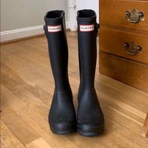 🐳black high hunter boots